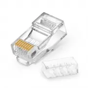 Cat6A RJ45 Standard Modular Plugs (Two-Piece Suit), Unshielded Network Connectors for 23 or 24AWG Twisted Pair Solid Cable or Stranded Cable