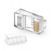 Cat6A RJ45 Standard Modular Plugs (Two-Piece Suit), Unshielded Network Connectors for 23 or 24AWG Twisted Pair Solid Cable or Stranded Cable