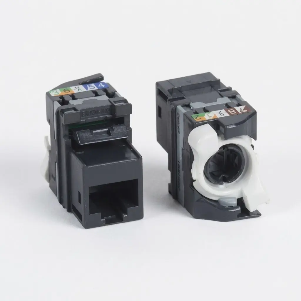 Keystone RJ 45 socket category 6 UTP fast crimping connection, Black