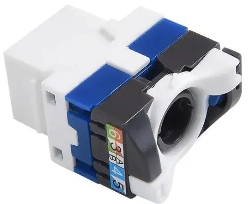 Keystone RJ 45 socket category 6 UTP fast crimping connection, White