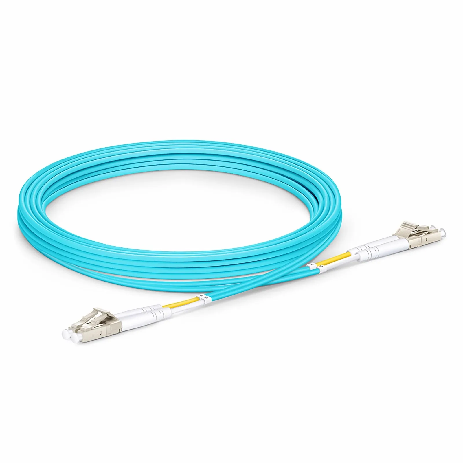 3m Fiber Patch Cable, 2 Fibers, LC UPC Duplex to LC UPC Duplex, Multimode (OM3), 2.0mm, Aqua