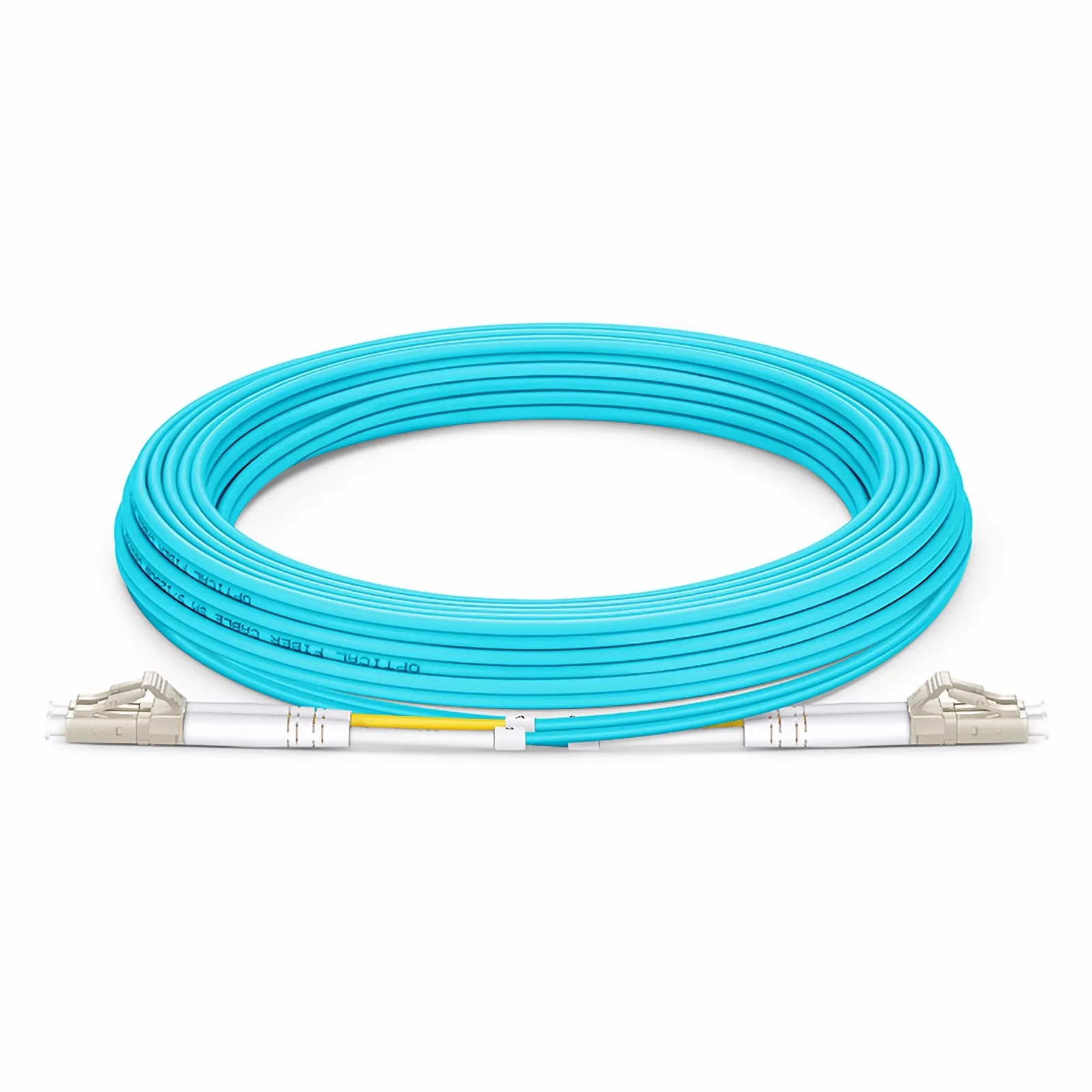 5m Fiber Patch Cable, 2 Fibers, LC UPC Duplex to LC UPC Duplex, Multimode (OM3), 2.0mm, Aqua