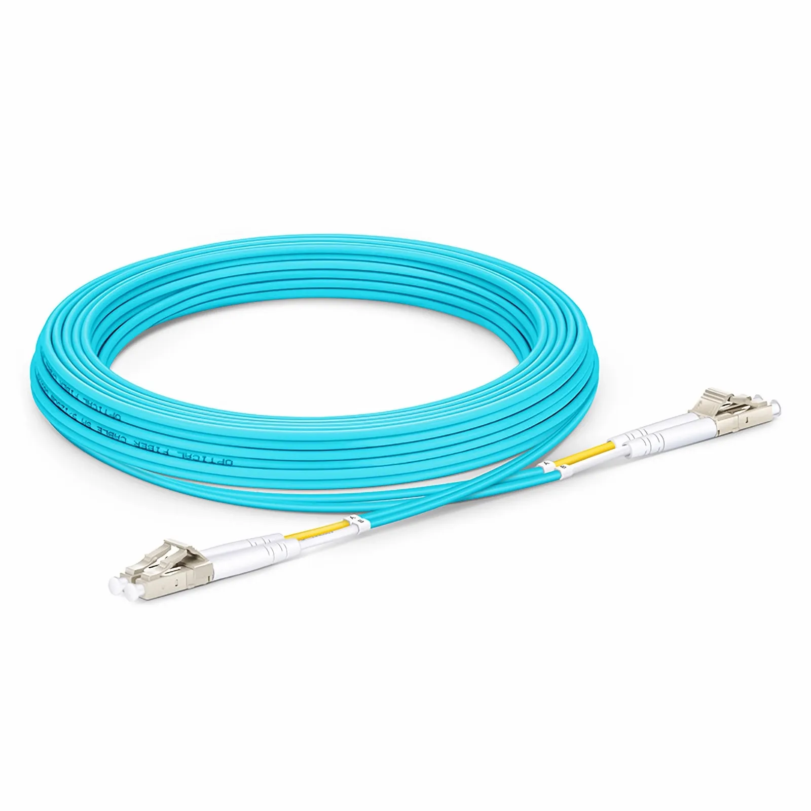 5m Fiber Patch Cable, 2 Fibers, LC UPC Duplex to LC UPC Duplex, Multimode (OM3), 2.0mm, Aqua