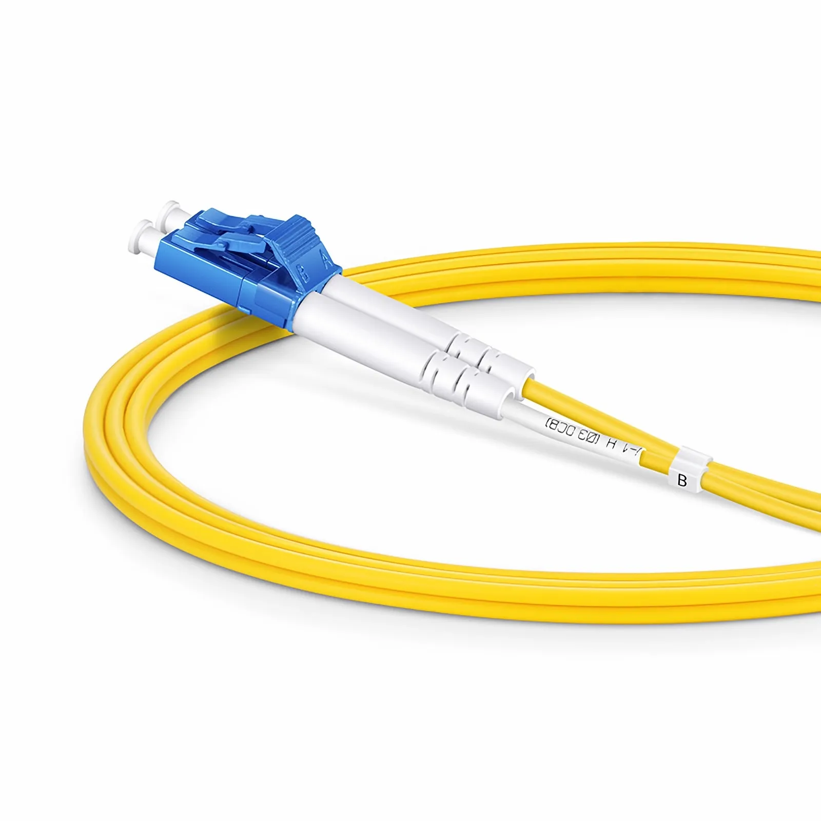 3m Fiber Patch Cord, 2 Fibers, LC UPC Duplex to LC UPC Duplex, Single Mode (OS2), 2.0mm,Yellow