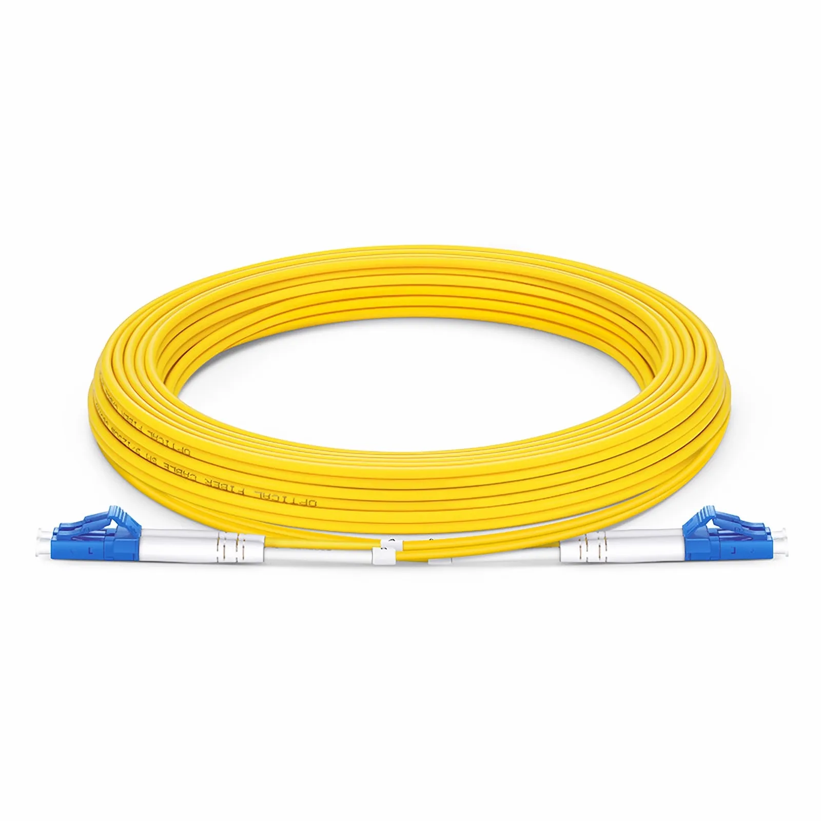 5m Fiber Patch Cord, 2 Fibers, LC UPC Duplex to LC UPC Duplex, Single Mode (OS2), 2.0mm,Yellow